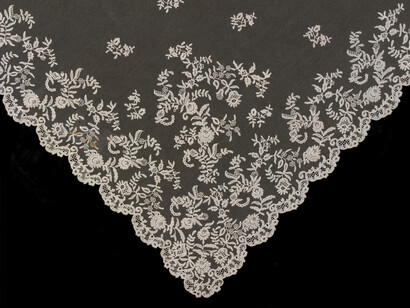 Honiton lace veil detail, British, c.1850, © Victoria and Albert Museum, London  