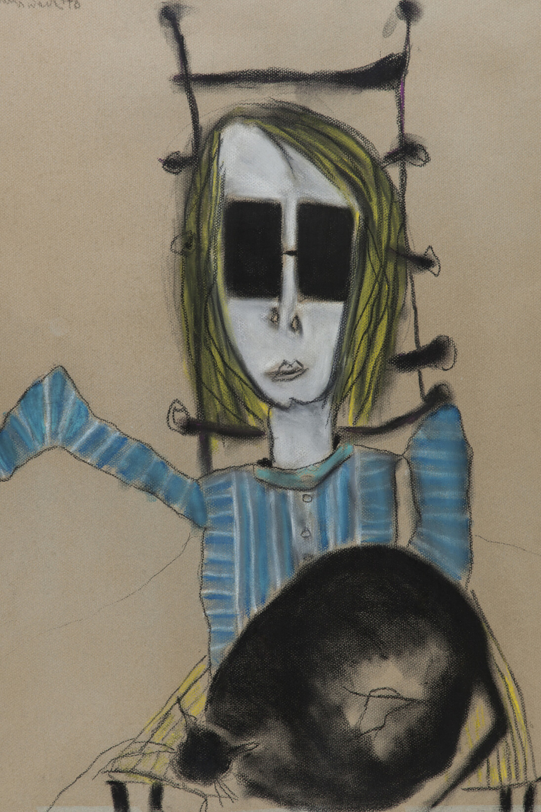 Pat Douthwaite, Toby and Cat, 1978, pastel, 73.5 x 53.5 cm