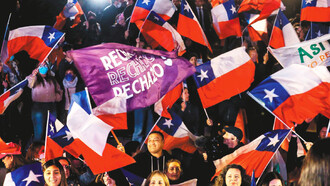 Ciudadanos chilenos se manifiestan en contra del proyecto de Nueva Constitución en Chile