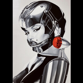 Teiji Hayama, Robotilyn, 2023, oil on canvas, 42.5x29.5 inches. Courtesy of the artist and Allouche Gallery, LA