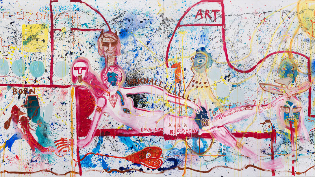 Jonathan Meese, Dies ist "kampf um mutterz" = kampf um kunst! (detail), 2025. Courtesy of Tim Van Laere Gallery