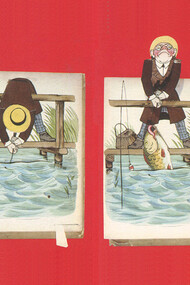 Quadro mobile, Illustrazione litografica con meccanismo di movimento tramite linguette di carta. Libro per bambini inglese della fine del XIX secolo.