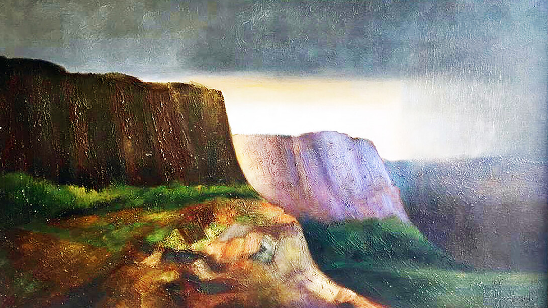 «Los Tepuyes. Pasó la lluvia» (1993), óleo sobre tela,  Ángel Hurtado