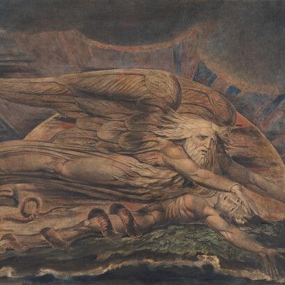William Blake; Elohim creando a Adán, Tate, Reino Unido (detalle)
