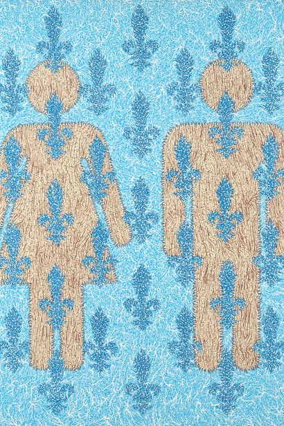 Toilette,detail. Acrylic tempera on canvas, 100 x 100 cm, 39,4 x 39,4 in., 2000