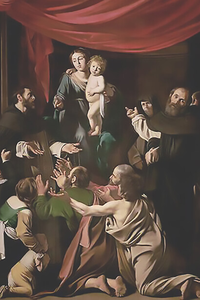 Madonna of the Rosary, painting by Caravaggio, 1605–1607