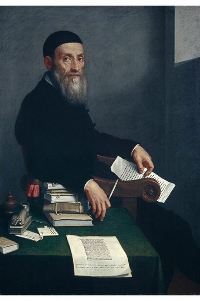 Giovanni Battista Moroni, Portrait of Giovanni Bressani (1490-1560), 1562, Oil on canvas, 116.20 x 88.80 cm (framed: 143.51 x 110.49 x 12.70 cm), original painted area: 114.20 x 81.00 cm, Purchased by Private Treaty 1977, Scottish National Gallery
