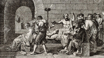 Ilustración de 'La muerte de Sócrates'