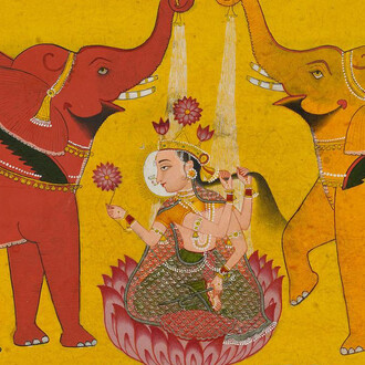 Gajalakshmi (the goddess of good fortune) (detail), India, about 1780. Courtesy of British Museum