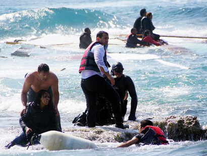 Disembarkation of migrants in Lesbos