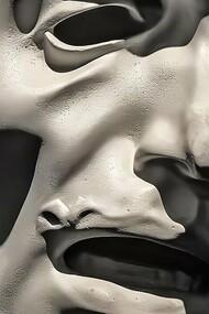 "Autoretrato (máscara de dolor)", escultura tallada en mármol, Adolfo Wildt, 1909