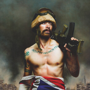 Mitch Griffiths, First Person Shooter I: Modern Warfare, 2014–2015 Oil on canvas, 150 x 120 cm (59 x 47¼ in)