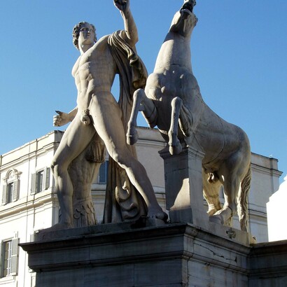 Piazza del Quirinale, Fontana dei Dioscuri, particolare