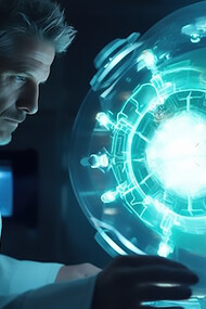 A scientist working 