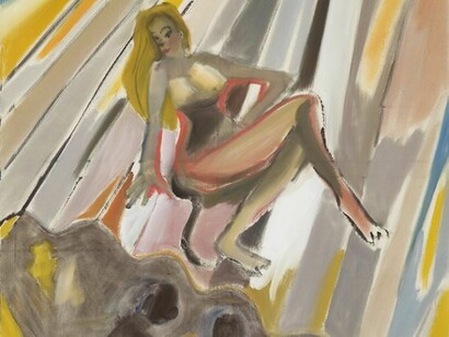 Sophie von Hellermann, Cat on a Hot Tin Roof, 2012, Pigment and acrylic emulsion on canvas  
 72 5/8 x 76 inches (184.4 x 193 cm). Courtesy the artist and Greene Naftali, New York