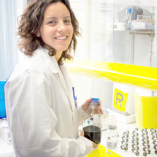 Greta Radaelli in laboratorio