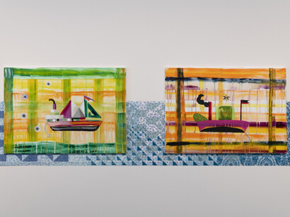 Lubaina Himid et Magda Stawarska, vue de l'exposition. Avec la courtoisie du Mudam