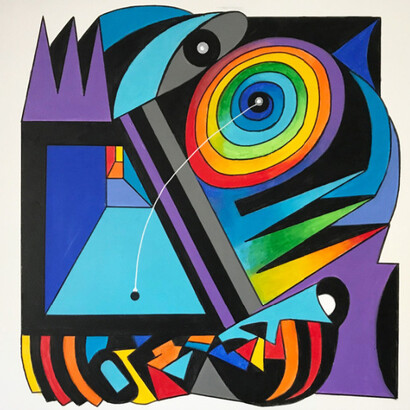 Luis Cruz Azaceta, La luz del arcoíris, 2023. Cortesía de Lyle O. Reitzel Arte Contemporáneo