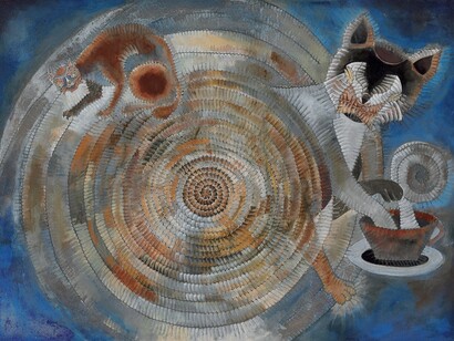 Franisco Toledo. Vaca Roja. 1975. Óleo y arena sobre tela. 334.6 x 203 cm