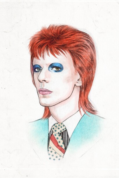 Helen Green. Ilustración de uno de los rostros del camaleónico David Bowie