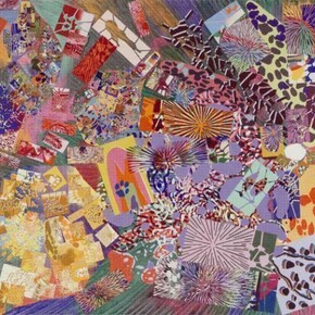 Bernard Cohen, Seven Places 1977 - 1979, acrylic on linen, 92 x 183cm