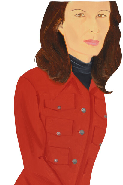 Alex Katz, Women in Jackets (Alba), 1996, Oil on Aluminium, 106.7 x 55.9 cm (42 x 22 in), © Alex Katz, Courtesy: Galerie Thaddaeus Ropac Paris · Salzburg,
Foto: Paul Takeuchi