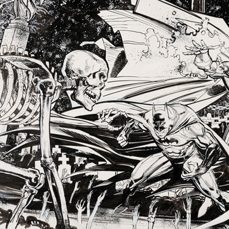 Klaus Janson, Batman vs. Spawn, war devil issue 1 (detail), 1995. Courtesy of Philippe Labaune Gallery 