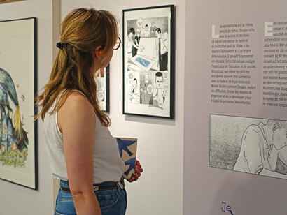 Nicolas Pitz, Okay for now, vue d'exposition. Courtoisie du Comics Art Museum