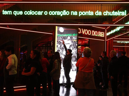 Exposição permanente do Museu do Futebol, vista da exposição. Cortesia do Museu do Futebol