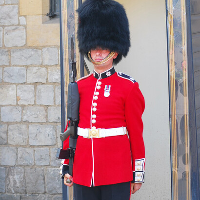 Monarchy's guard on duty in London England