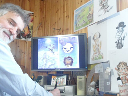 Mirco Maselli  nel suo Studio, fotografato dal suo folletto preferito