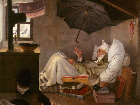 Carl Spitzweg, El poeta pobre (detalle), 1839