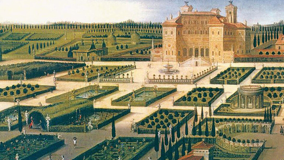 Il giardino di Villa Borghese a Roma
