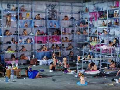 Wang Qingsong, Dormitory, 2005, 170x400cm © Wang Qingsong