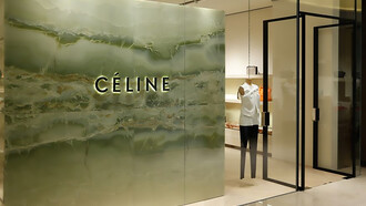 The exterior of the Celine store features a minimalist design that reflects the brand’s refined and modern aesthetic