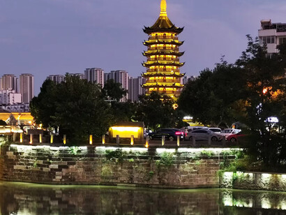 The Wentong Pagoda, built in the 8th century, Jiangsu, China