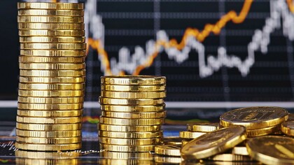 Monedas y gráficas de mercado