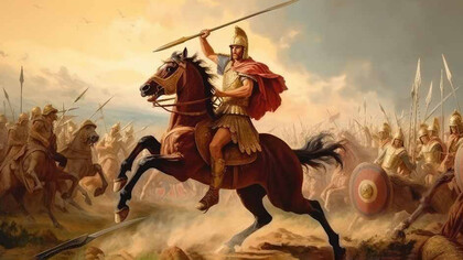 Representación animada de Alejandro Mago, el rey que conquistó el mundo conocido