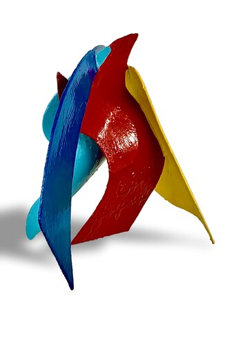 David Hayes, Curves, polychrome welded steel, 15.50x14x12.50 in