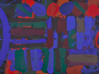 Albert Irvin, Endymion, 1991, acrylic on canvas, 33 x 48 in/
83.8 x 121.9 cm