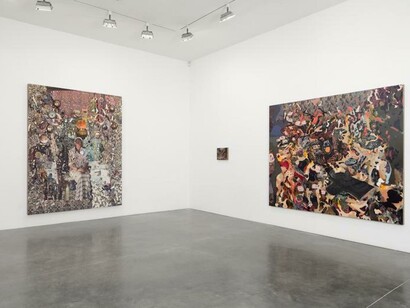 Elliott Hundley. Dust Over Everything, exhibition view. Courtesy of Andrea Rosen Gallery