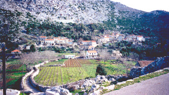 Vista parcial de Mrčevo, con la casa en la que nació Pasko Hilje, al fondo y a la derecha. Foto: Luko Hilje