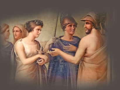 Carl Goos - Electra se encuentea con Orestes y Pylades después de la muerte de Agamemnon, Statens Museum for Kunst, Copenhague, Dinamarca