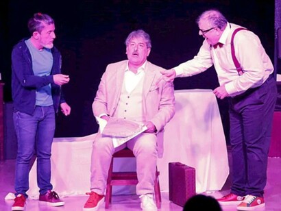 Claudio Scaramuzzino, Massimiliano Buzzanca e Stefano Scaramuzzino in scena