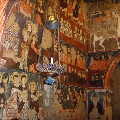Affreschi all'interno della chiesa del Monastero di San Mosè l'Abissino, VI-XII secolo. Mar Musa nei pressi di al-Nabk, Siria