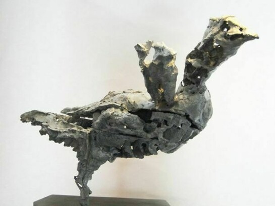 Belgica, 2013, 178 (h) x 90 x 40 cm, Sculpture: aluminum, Base: wood