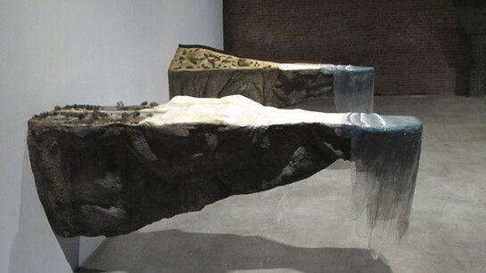 Blane de St. Croix, Two Ends, 2011, Mixed materials, each 8’ x 2.5’ x 5.5'