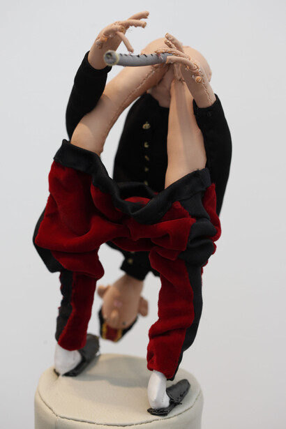 Merav Kamel, Halil Balabin, The Fifer, cloth sculpture, 2015