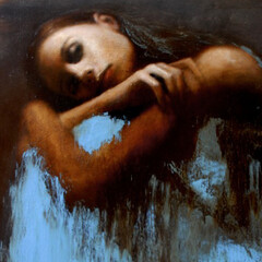 Mark Demsteader, Shelter (detail), oil on canvas, 60 in x 47 in