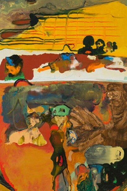 Jorge Queiroz, detail of Maps fall into Shadows, 2013, Oil and acrylic on canvas, 180 x 160 cm, 70 3/4 x 63 in